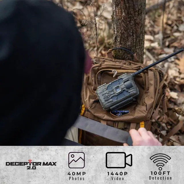 Alt view image 6 of 7 - Stealth Cam Deceptor Max 2.0 Dual Core Cellular Camera with 40MP Photo Resolution, 1440P Video Recording, and Built-In GPS (Brown, 2-Pack)