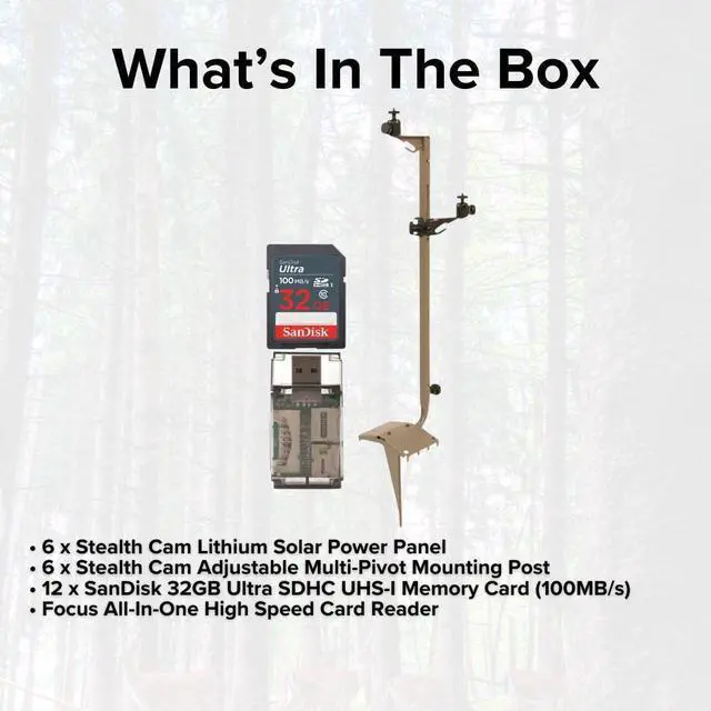 Alt view image 7 of 7 - Stealth Cam Adjustable Multi-Pivot Mounting Post for Trail Camera and Battery (6-Pack) Bundle with 32GB Ultra SDHC UHS-I Memory Card (12-Pack) and Hf-cr35b SD Card Reader USB 2.0 (19 Items)