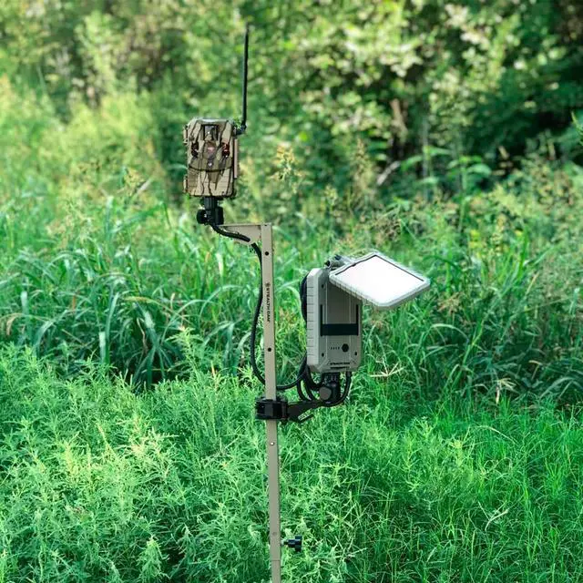 Alt view image 4 of 7 - Stealth Cam 0.25-Inch Expandable Height Tripod 360-Degree Multi-Pivot Mounting Post for Hunting Trail Camera and Solar Pak Battery
