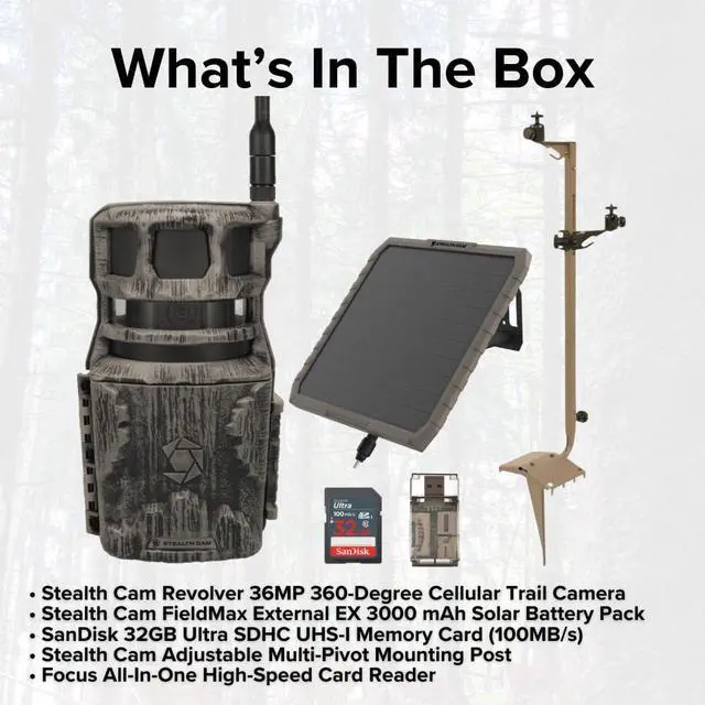 Alt view image 6 of 7 - Stealth Cam Adjustable Multi-Pivot Mounting Post for Trail Camera and Battery Bundle with 32GB Ultra SDHC UHS-I Memory Card (2-Pack) and Hf-cr35b SD Card Reader USB 2.0 (3 Items)
