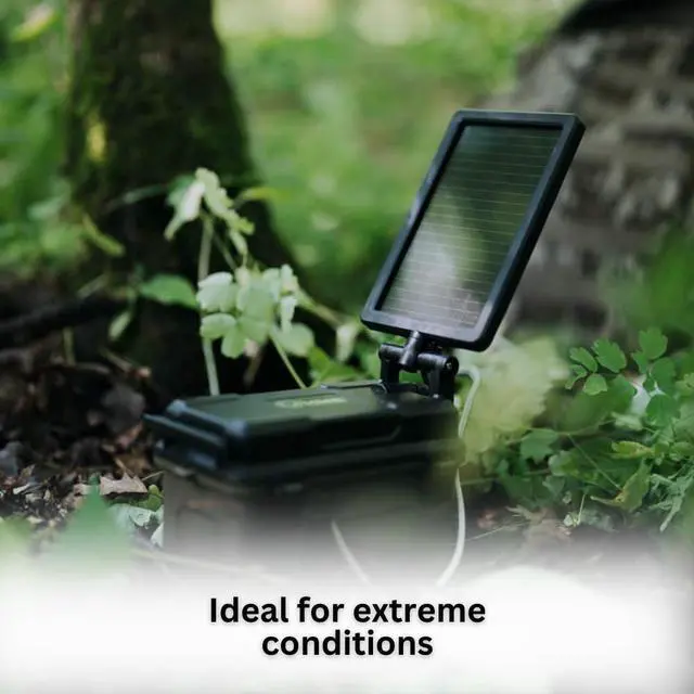 Alt view image 5 of 7 - HME Trail Camera 12V with Solar Auxiliary Power Pack (4-Pack) Bundle with SD Card Reader and Viewer (4-Pack), Trail Camera Mount Stick (4-Pack), 32GB Memory Card (8-Pack), and Card Reader (21 Items)