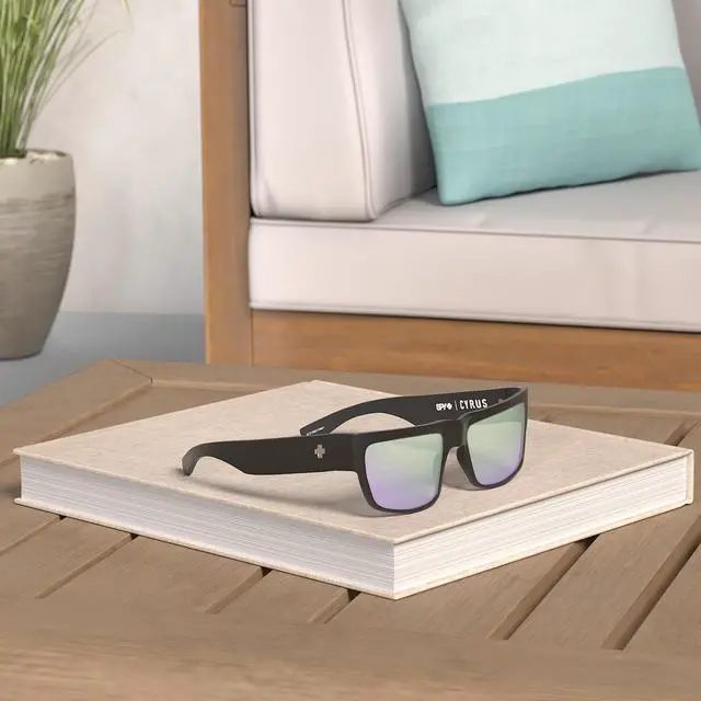 Alt view image 9 of 9 - Spy Cyrus Sunglasses 673180374861 - Matte Black/HD Plus Bronze Polar/Green Spt