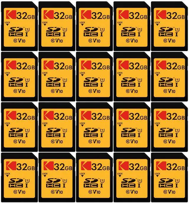 Main image of Kodak 32GB Class 10 UHS-I U1 SDHC Memory Card (20-Pack) Bundle (20 Items)