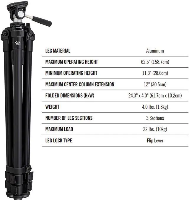 Alt view image 7 of 8 - vortex optics high country ii tripod kit