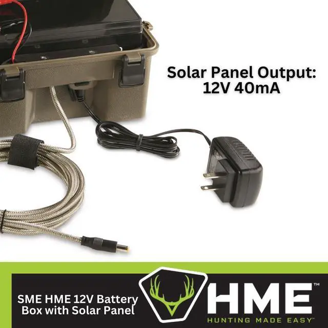 Alt view image 2 of 7 - HME Trail Camera 12V with Solar Auxiliary Power Pack Bundle with SD Card Reader and Viewer, Trail Camera Mount Stick, 32GB Ultra SDHC UHS-I Memory Card (2-Pack), and SD Reader (6 Items)