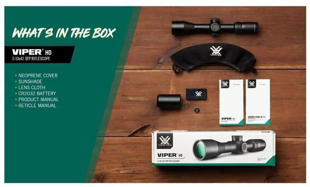 Alt view image 4 of 7 - Vortex Viper HD 2-10x42 Dead-Hold Riflescope (BDC MOA Reticle) with 30mm Main Tube