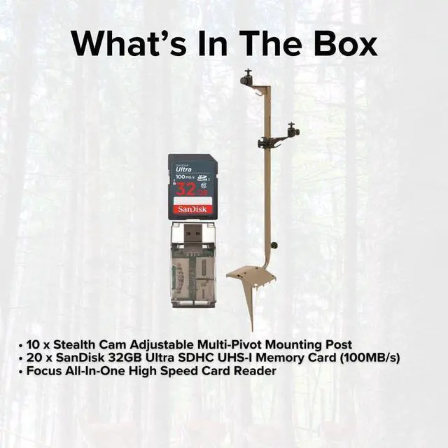 Alt view image 7 of 7 - Stealth Cam Adjustable Multi-Pivot Mounting Post for Trail Camera and Battery (10-Pack) Bundle with 32GB Ultra SDHC UHS-I Memory Card (20-Pack) and Hf-cr35b SD Card Reader USB 2.0 (31 Items)