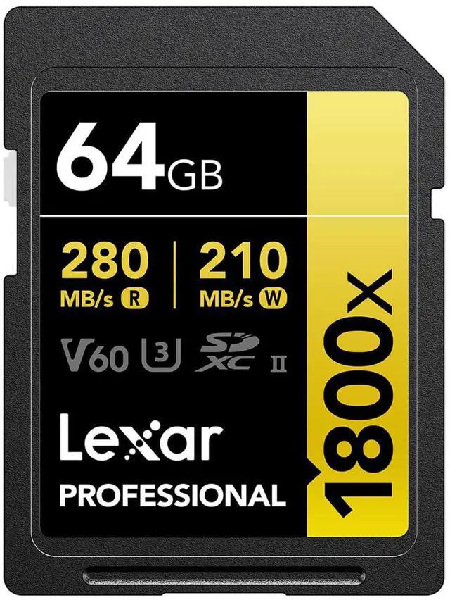 Alt view image 10 of 15 - Lexar 64GB Professional 1800x UHS-II SDXC Memory Card (GOLD Series)