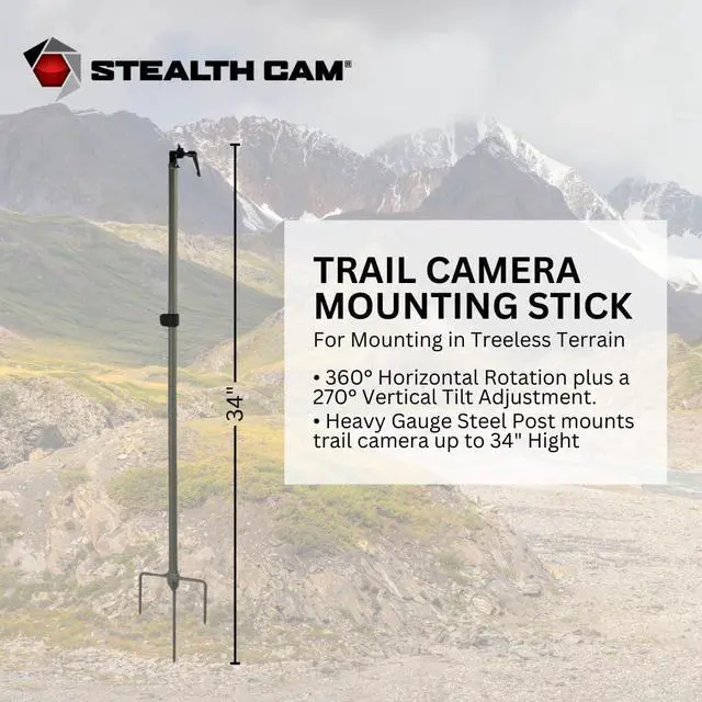 Alt view image 2 of 6 - Stealth Cam Trail Camera Mount Stick (6-Pack) Bundle with 32GB Ultra SDHC UHS-I Memory Card (12-Pack) and Hi-Speed SD USB 2.0 Card Reader (19 Items)