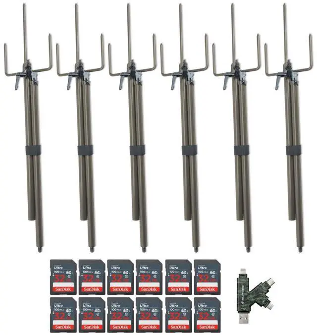 Main image of Stealth Cam Trail Camera Mount Stick (6-Pack) Bundle with 32GB Ultra SDHC UHS-I Memory Card (12-Pack) and Hi-Speed SD USB 2.0 Card Reader (19 Items)