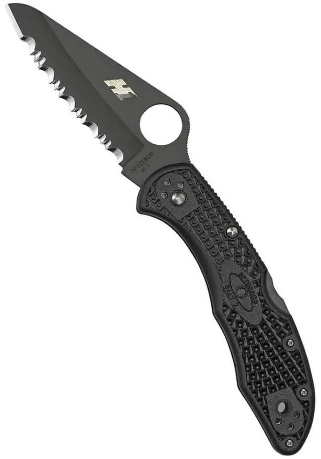 Main image of Spyderco Salt 2 Lightweight Knife with 3-Inch H-1 Ultra-Corrosion Resistant Steel Blade and Black FRN Handle (Black)