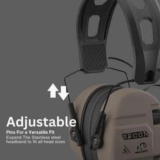 Alt view image 6 of 7 - Walker's Recon Low-Profile Digital Electronic Muff with SAC Technology and NRR 26 (Flat Dark Earth) Bundle with Walker's Hearing Protection Case (2 Items)