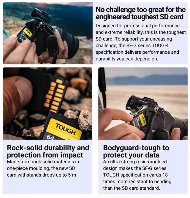 Alt view image 4 of 6 - Sony 128GB SF-M Series High-Speed Tough SD Card (2-Pack) Bundle with Sony UHS-II USB 3.1 SD Card Reader (3 Items)