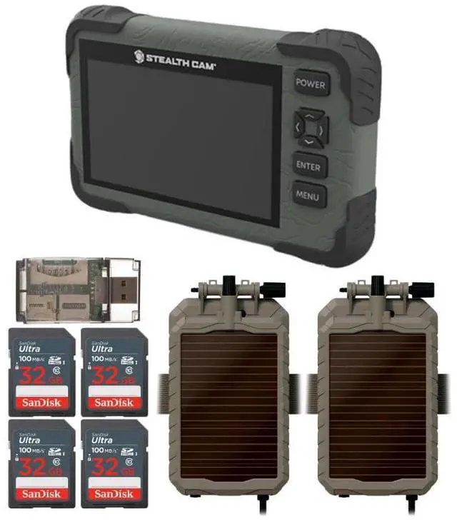 Main image of Stealth Cam Adjustable Multi-Pivot Mounting Post for Trail Camera (2-Pack) Bundle with SD Card Reader-Viewer (2-Pack), 32GB Ultra SDHC UHS-I Memory Card (4-Pack), and USB Card Reader (9 Items)