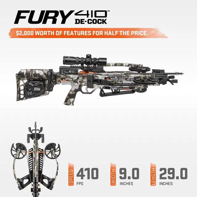 Alt view image 7 of 7 - Wicked Ridge Fury 410 De-Cock, ACUdraw De-Cock, RangeMaster Pro Scope (Peak XT)
