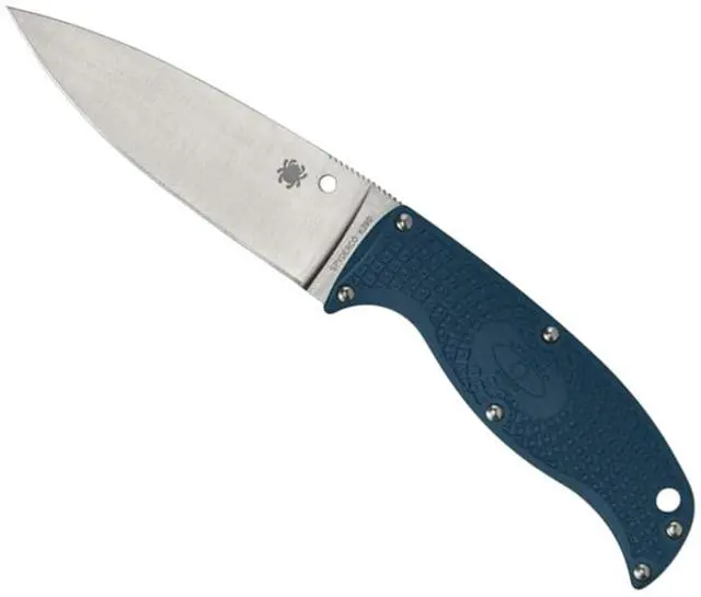 Main image of Spyderco Enuff 2 Blue K390 Leaf Reveal 12 Full-Flat Grind Knife with 3.95-Inch K390 Steel Fixed Blade and FRN Handle