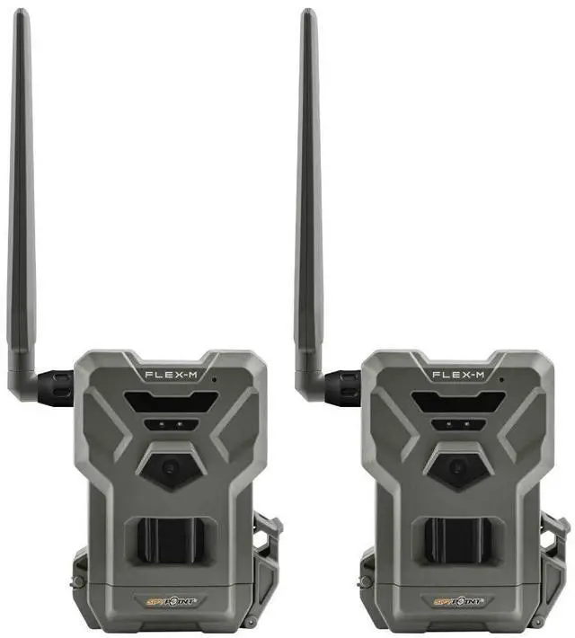 Main image of Spypoint Flex M Twin Pack 28 Megapixel Cellular Trail Cameras with Dual-Sim, MicroSD Card Format Button and 0.4-Second Trigger Speed