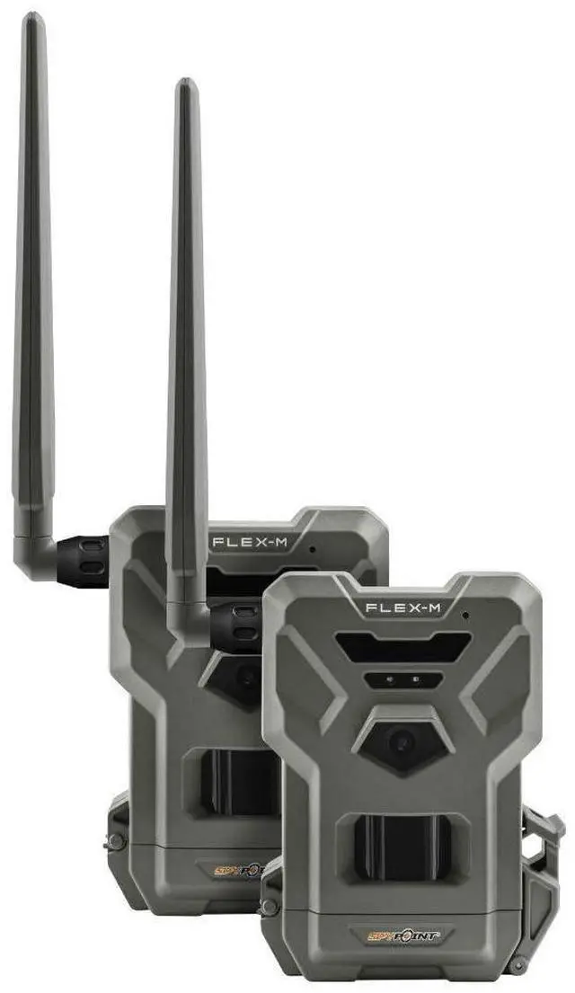 Alt view image 2 of 7 - Spypoint Flex M Twin Pack 28 Megapixel Cellular Trail Cameras with Dual-Sim, MicroSD Card Format Button and 0.4-Second Trigger Speed