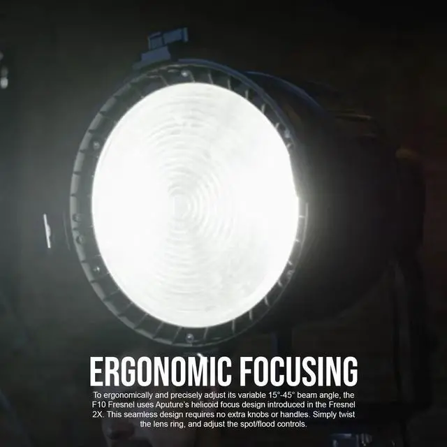 Alt view image 6 of 7 - Aputure F10 Fresnel Bundle with Aputure F10 Barndoors for LS 600d Fresnel Attachment (2 Items)
