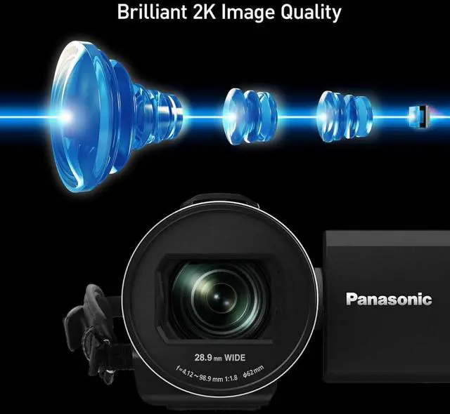 Alt view image 5 of 6 - Panasonic V900 Full HD Camcorder 24x Optical Zoom (Black) Bundle with Nostrand Avenue Camera System Gadget Bag and 128GB SDXC Canvas Go Plus 170MBPS Read Memory Card (3 Items)