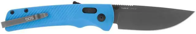 Alt view image 2 of 6 - SOG Flash AT Daily Carry Assisted Thumb Stud Opening Pocket Knife with 3.5-Inch Cryo D2 Steel Blade, Ambidextrous AT-XR Lock, and Ergonomic Handle (Civic Cyan)