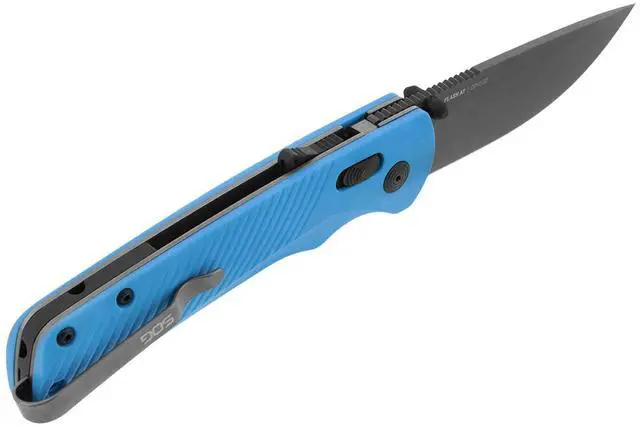 Alt view image 4 of 6 - SOG Flash AT Daily Carry Assisted Thumb Stud Opening Pocket Knife with 3.5-Inch Cryo D2 Steel Blade, Ambidextrous AT-XR Lock, and Ergonomic Handle (Civic Cyan)