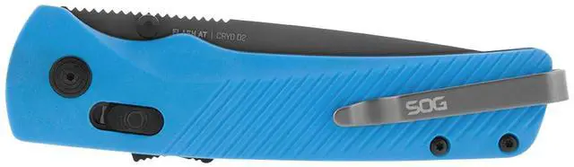 Alt view image 6 of 6 - SOG Flash AT Daily Carry Assisted Thumb Stud Opening Pocket Knife with 3.5-Inch Cryo D2 Steel Blade, Ambidextrous AT-XR Lock, and Ergonomic Handle (Civic Cyan)