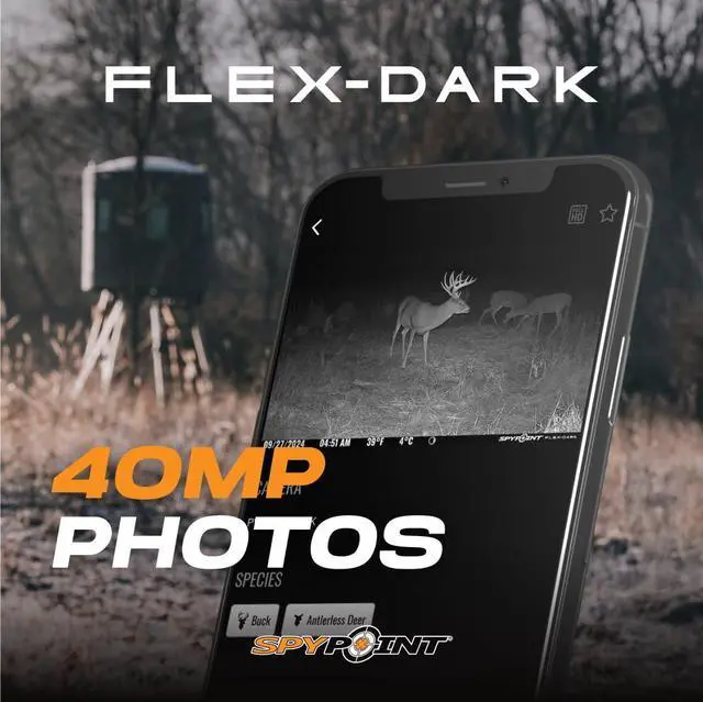 Alt view image 7 of 7 - SPYPOINT FLEX-DARK GPS-Enabled Cellular Trail Camera with Dual-SIM Connectivity, 40MP Photos, 1080p Videos with Sound, and 4 LEDs (Gray)