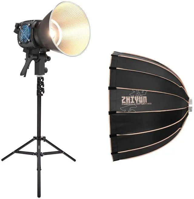 Main image of Zhiyun Molus B200 Bi-Color LED Monolight Bundle with Zhiyun 3-Feet 90D Parabolic Softbox and Air-Cushion Stand for SOL Ring Light Kit (3 Items)