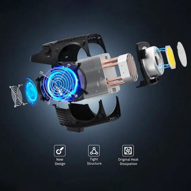 Alt view image 6 of 7 - Zhiyun Molus B200 Bi-Color LED Monolight Bundle with Zhiyun 3-Feet 90D Parabolic Softbox and Air-Cushion Stand for SOL Ring Light Kit (3 Items)