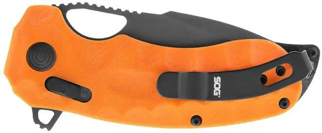 Alt view image 5 of 7 - SOG Kiki XR LTE 3.02-Inch CTS XHP Steel Corrosion Resistant Blade Orange G10 Handle Folding Knife with XR Lock and Pocket Reversible Clip