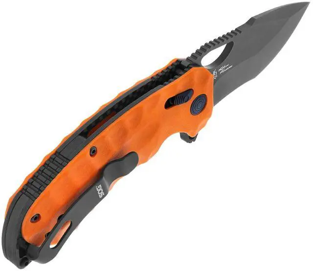 Alt view image 4 of 7 - SOG Kiki XR LTE 3.02-Inch CTS XHP Steel Corrosion Resistant Blade Orange G10 Handle Folding Knife with XR Lock and Pocket Reversible Clip