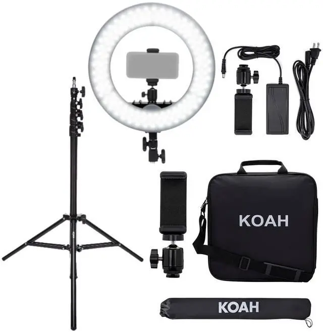 Main image of Koah SOL SPHERE 13-Inch 42W Dimmable LED Ring Light Kit with Carrying Bag and Air-Cushioned Stand Bundle (2 Items)