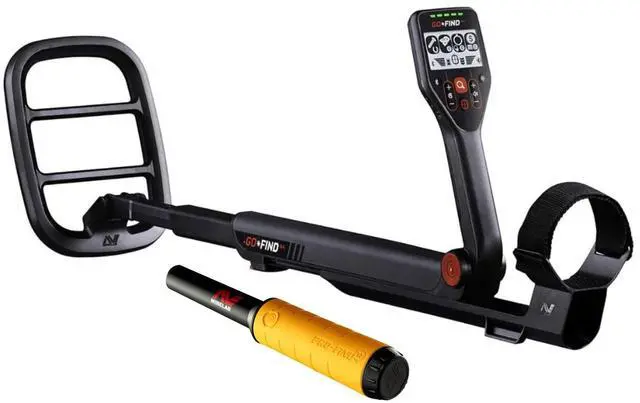 Alt view image 8 of 14 - Minelab GO-FIND 44 Metal Detector with PRO-FIND 15 Pinpointer & Holster