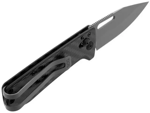 Alt view image 4 of 7 - SOG Ultra XR 2.8-Inch Titanium Nitride Coated CRYO CPM S35VN Blade Carbon Fiber Handle Lightweight Folding Knife with XR Lock and Pocket Clip