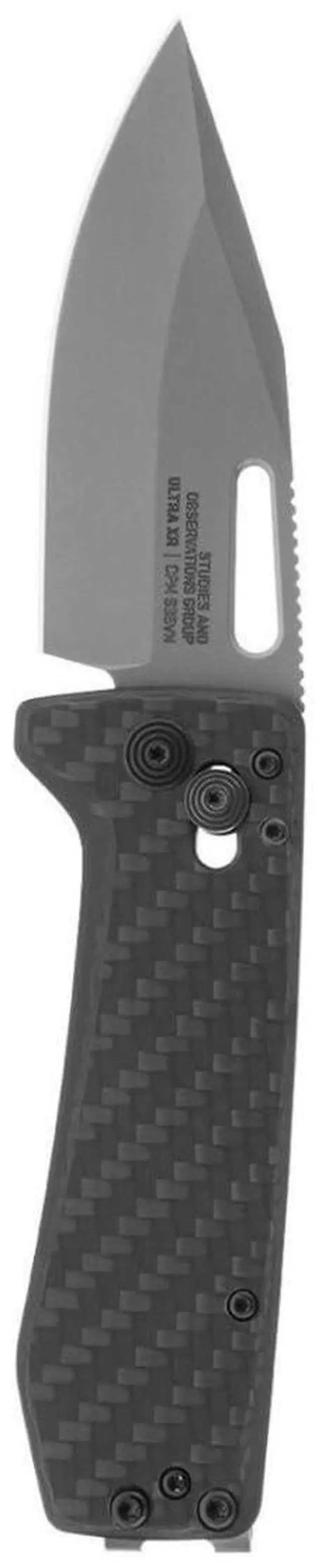 Alt view image 5 of 7 - SOG Ultra XR 2.8-Inch Titanium Nitride Coated CRYO CPM S35VN Blade Carbon Fiber Handle Lightweight Folding Knife with XR Lock and Pocket Clip