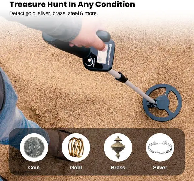 Alt view image 6 of 7 - Bounty Hunter Junior Lightweight Metal Detector with 6.5-Inch Weather Resistant Coil, Ergonomic Design, and Comfortable Handle for Children (Black)