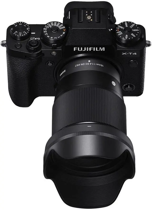 Alt view image 2 of 5 - Sigma 16mm F1.4 Contemporary DC DN Lens for Fuji X Mount Bundle with Battery and Dual Charger and Gadget Bag (3 Items)