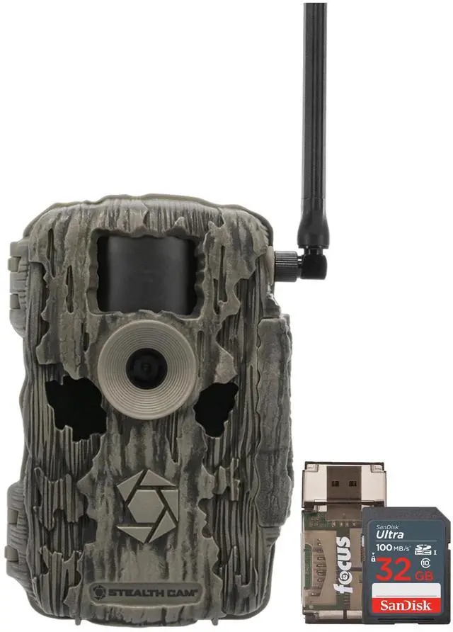Main image of Stealth Cam 36MP Fusion Max Cellular Trail Camera with 80 Feet Detection Range with 32GB Memory Cards and Card Reader (3 Items)