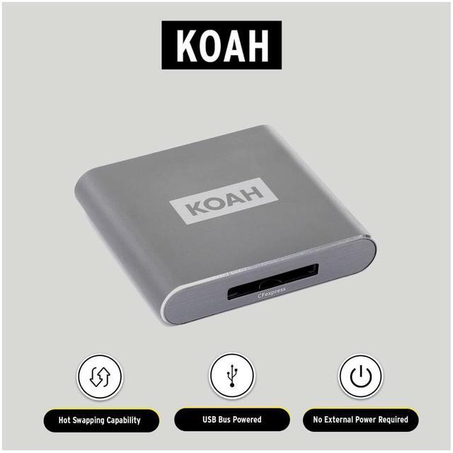 Alt view image 5 of 7 - Koah Pro USB 3.2 Type-C Connector 10Gbps CFexpress Type B Card Reader with 2 Cables