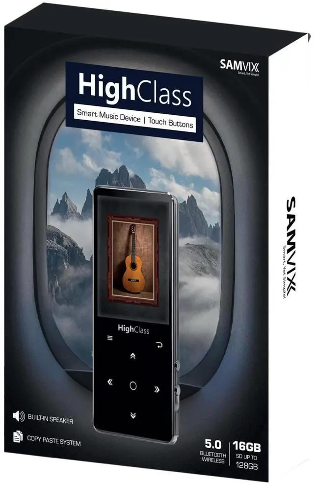 Alt view image 2 of 2 - Samvix HighClass 16GB Kosher MP3 Player with Touch Buttons, Built-in Speaker - Voice Recording - Copy/Paste System - Calendar - Date/Time