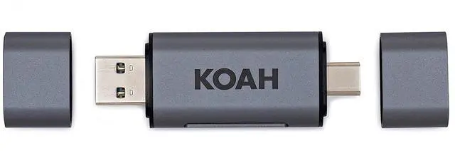 Alt view image 4 of 7 - Koah Pro 2-in-1 Aluminum Shell OTG Dual Slot SD Card Reader and Rugged Memory Storage Carrying Case