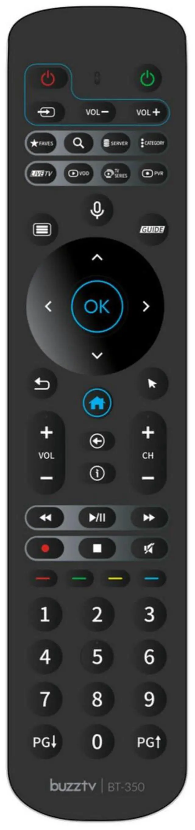 Alt view image 4 of 6 - BuzzTV Classic Anniversary Edition Streaming Media Player with T-350 Voice Remote, USB-C Port, Amlogic Quad Core Processor, and 4GB RAM (Gloss Black and Gold)