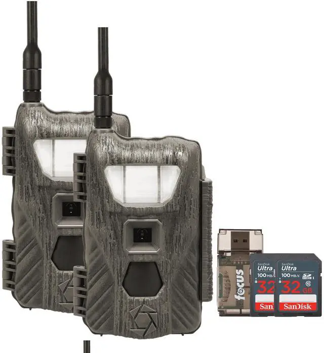 Main image of Stealth Cam Flashback 40MP White Flash Cellular Trail Camera 2-Pack with Two 32GB Memory Cards and Card Reader (5 Items)