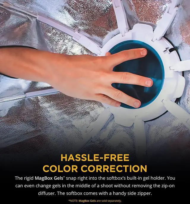 Alt view image 5 of 14 - MagMod MagBox PRO 24"" Octa Softbox with Integrated Gel Slot and Storage Pocket for Fabric Diffuser | Compatible with Speedlight Flashes and Strobes