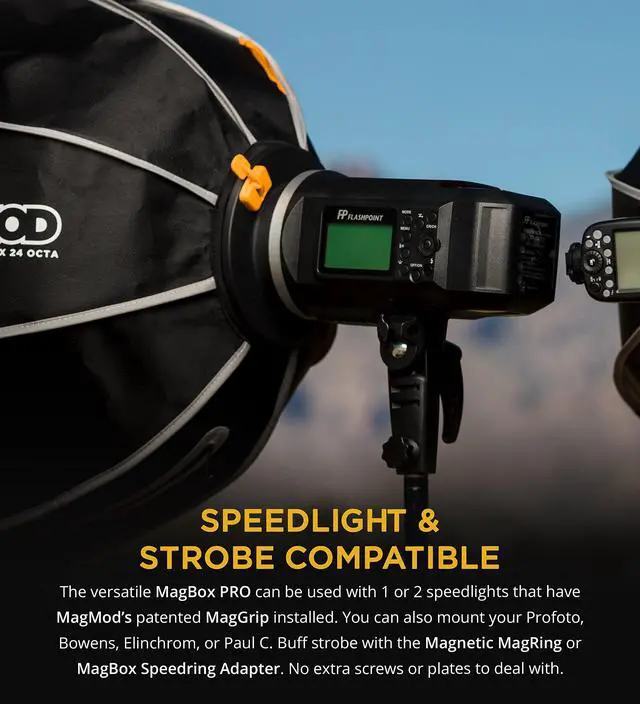 Alt view image 6 of 14 - MagMod MagBox PRO 24"" Octa Softbox with Integrated Gel Slot and Storage Pocket for Fabric Diffuser | Compatible with Speedlight Flashes and Strobes