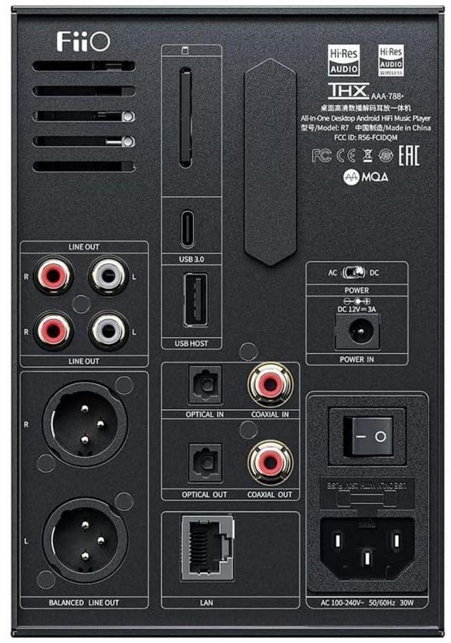 Alt view image 3 of 7 - Fiio R7 Snapdragon 660 Desktop Android 10 Hifi Streaming Music Player Amp/Dac Es9068As Chip/Thxaaa 788 Headphone Amplifier Bluetooth 5.0 Dsd512 Spotify/Tidal/Amazon Music Support (Black)