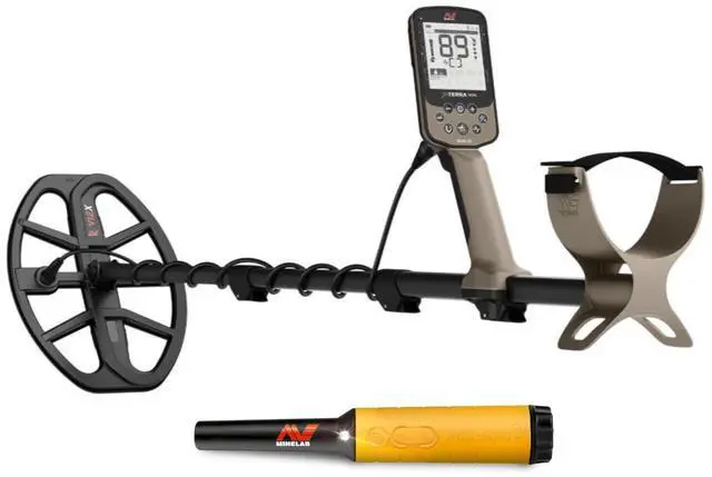 Main image of Minelab X-Terra Elite Multi-IQ IP68 Fully Waterproof Metal Detector Bundle with Minelab Pro-Find 35 Pinpointer Metal Detector with DIF Technology (Yellow and Black) (2 Items)