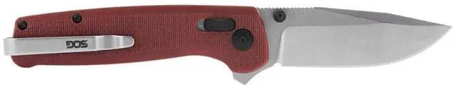 Alt view image 2 of 7 - SOG Terminus XR G10 EDC Ambidextrous Folding Pocket Knife with 2.95-Inch D2 Steel Blade, Fiberglass Handle, Flat Edge and Clip Point Shape (Crimson)