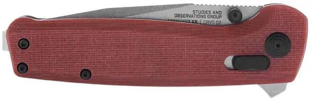 Alt view image 3 of 7 - SOG Terminus XR G10 EDC Ambidextrous Folding Pocket Knife with 2.95-Inch D2 Steel Blade, Fiberglass Handle, Flat Edge and Clip Point Shape (Crimson)
